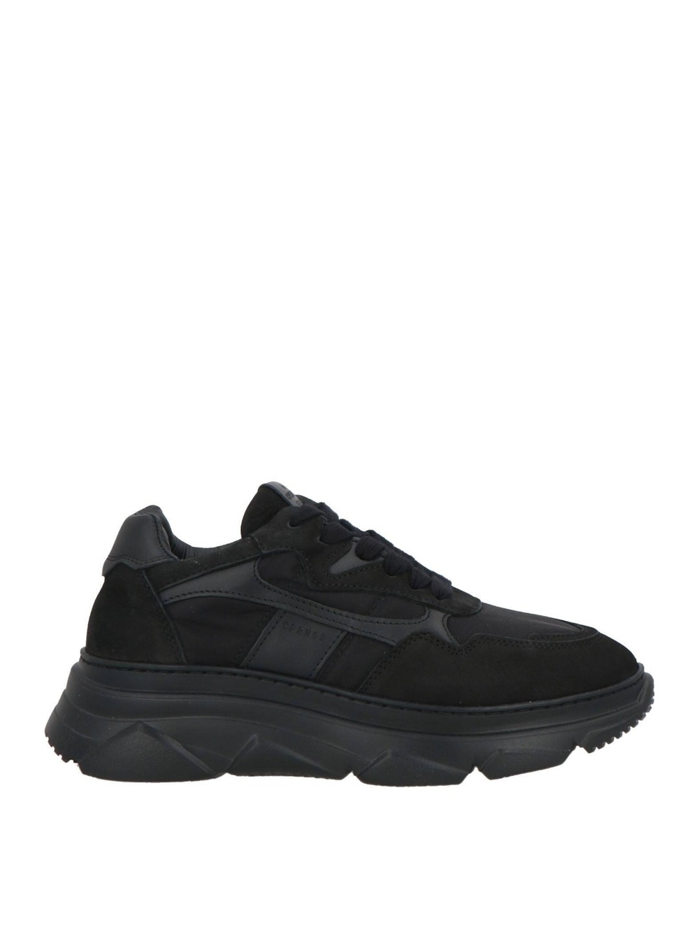 Black Leather Chunky Sneakers